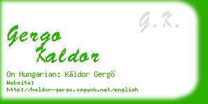 gergo kaldor business card