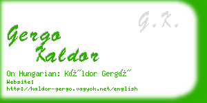 gergo kaldor business card